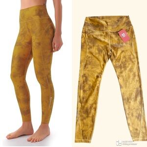 Mustard Tie Dye Seamless High Waisted Leggings XL NWT